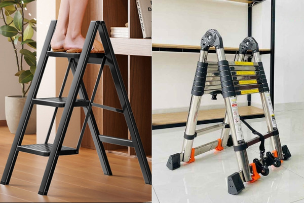 Thang r&uacute;t ph&ugrave; hợp di chuyển linh hoạt, thang chữ A ph&ugrave; hợp l&agrave;m việc cố định l&acirc;u d&agrave;i